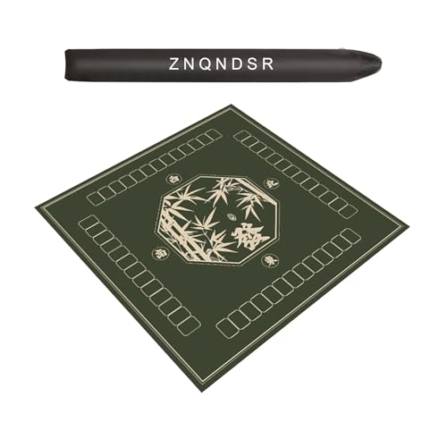 ZNQNDSR Spieltischmatte, rutschfest, Mahjong- Und Poker-Pad, Verdickte, Geräuschdichte Polsterung Mit Aufbewahrungstasche Für Pai Jiu Und Heimspiele(Deep Green,37x37) von ZNQNDSR