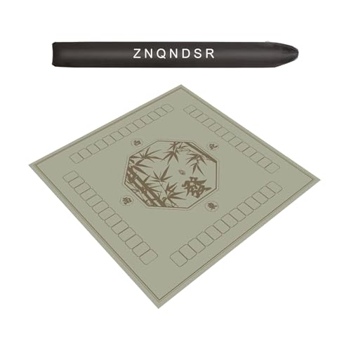 ZNQNDSR Spieltischmatte, rutschfest, Mahjong- Und Poker-Pad, Verdickte, Geräuschdichte Polsterung Mit Aufbewahrungstasche Für Pai Jiu Und Heimspiele(Light Green,43x43) von ZNQNDSR