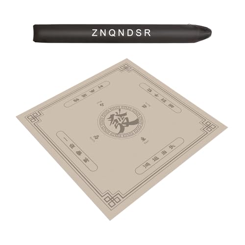 ZNQNDSR Tragbare Mahjong-Spielmatte, Quadratisch, rutschfest, Verdickte Tischunterlage Mit Aufbewahrungstasche Für Poker, Pai Jiu, Reisefreundliches Spielen(Beige,39x39) von ZNQNDSR