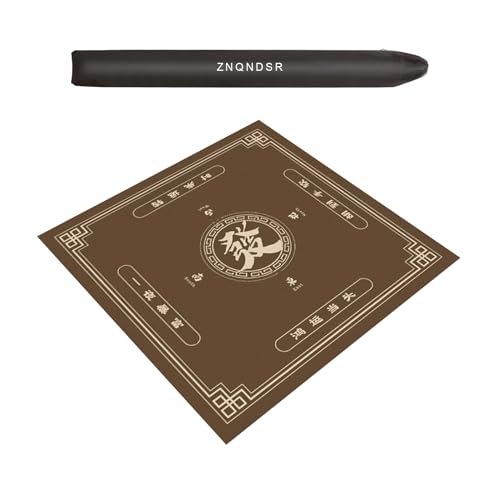 ZNQNDSR Tragbare Mahjong-Spielmatte, Quadratisch, rutschfest, Verdickte Tischunterlage Mit Aufbewahrungstasche Für Poker, Pai Jiu, Reisefreundliches Spielen(Coffee,35x35) von ZNQNDSR