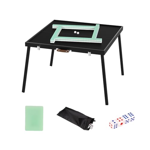 ZNQNDSR Tragbarer Mahjong-Tisch Aus Massivholz, Faltbare Mini-Spiel- Und Kartentische Für Campingplätze, Hauspartys, Picknickausflüge Und Versammlungen(Light Blue) von ZNQNDSR