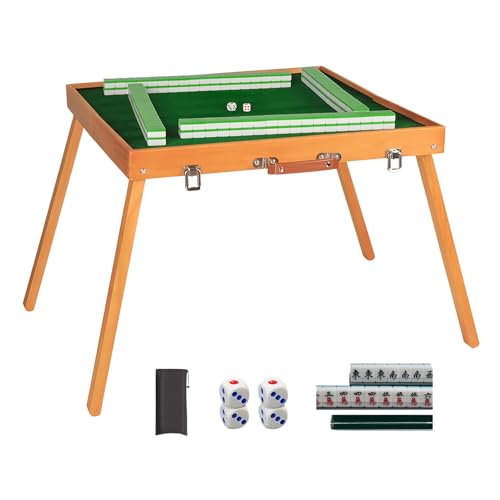 ZNQNDSR Tragbarer Mahjong-Tisch Für Den Außenbereich, Mahjong-Set Aus Massivholz Mit Zubehör Für Picknicks, Ausflüge, Versammlungen, Campingplätze(Style 2) von ZNQNDSR