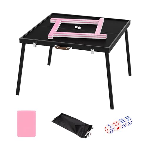 ZNQNDSR Tragbarer Mahjong-Tisch Mit Aufbewahrungstasche, Faltbarer Spieltisch Aus Massivholz Für Campingpartys Und Strände von ZNQNDSR