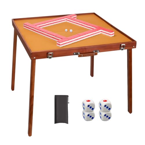 ZNQNDSR Tragbarer Mahjong-Tisch Mit Klappbaren Spieltischen Aus Massivholz Als Zubehör Für Picknicks, Ausflüge, Versammlungen, Campingplätze von ZNQNDSR