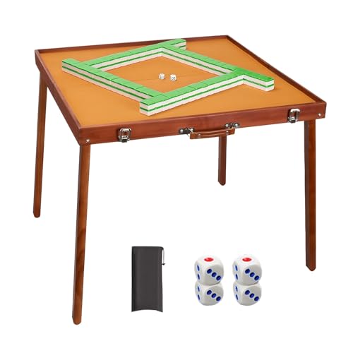 ZNQNDSR Tragbarer Mini-Mahjong-Tisch Aus Massivholz, Faltbarer Mahjong-Spieltisch Für Den Außenbereich, Für Campingpartys Und Strände(Green) von ZNQNDSR