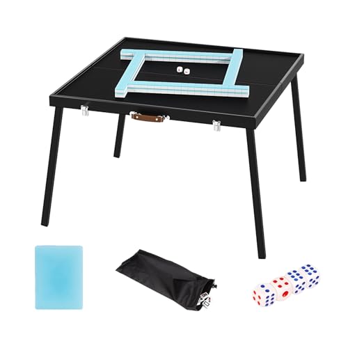 ZNQNDSR Tragbares Chinesisches Mahjong-Spieleset, Faltbare Mini-Tischplatte Mit Aufbewahrungstasche Für Campingplätze, Hauspartys Und Picknicks von ZNQNDSR