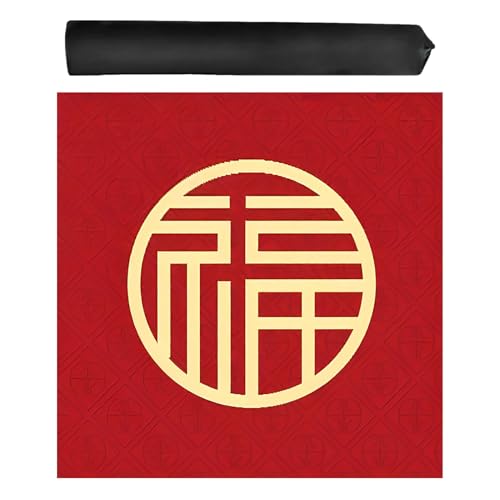 ZNQNDSR Verdickte Mahjong-Matte Mit Aufbewahrungstasche, Rote rutschfeste Tischmatte Für Pai Jiu Poker-Spiele(90cm/35in) von ZNQNDSR