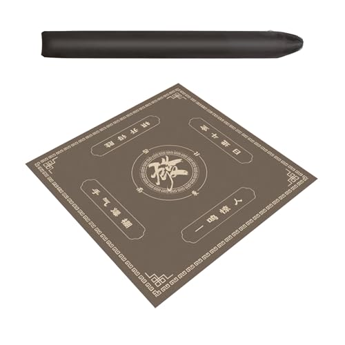 ZNQNDSR Verdickte Mahjong-Matte Mit Aufbewahrungstasche, rutschfest, Geräuschreduzierend, Quadratisch, Spieltischunterlage Für Pokerkarten(Gray,35x35) von ZNQNDSR