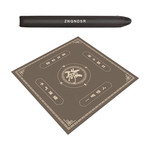 ZNQNDSR Verdickte Mahjong-Matte Mit Aufbewahrungstasche, rutschfest, Geräuschreduzierend, Quadratisch, Spieltischunterlage Für Pokerkarten(Gray,43x43) von ZNQNDSR