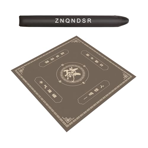 ZNQNDSR Verdickte Mahjong-Matte Mit Aufbewahrungstasche, rutschfest, Geräuschreduzierend, Quadratisch, Spieltischunterlage Für Pokerkarten(Gray,55x55) von ZNQNDSR