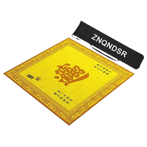 ZNQNDSR Verdickte Mahjong-Spielmatte Mit Aufbewahrungstasche, Mahjong-Tischmatte Für Mahjon Poker, Kristall-Samt-Spielmatte(Yellow,100cm/39in) von ZNQNDSR