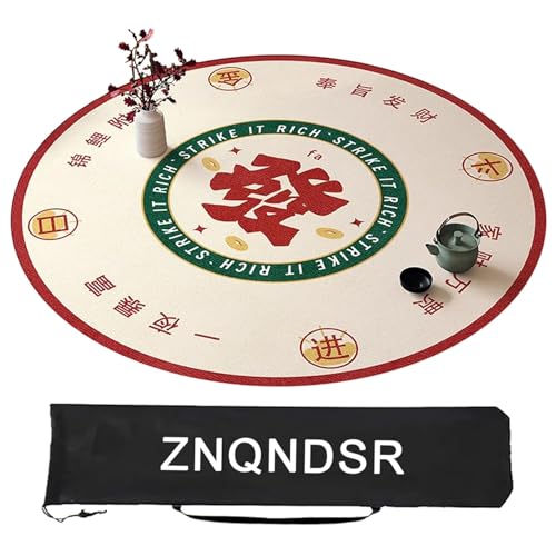 ZNQNDSR Verdickte Mahjong-Tischmatte, Quadratische Mahjong-Matte Mit Aufbewahrungstasche, Mahjong-Spielmatte Für Mahjong-Poker-Kartenspiele(Beige,80cm/31in) von ZNQNDSR