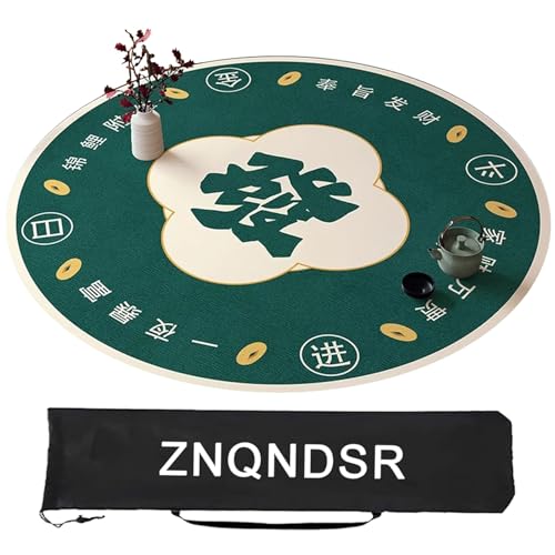 ZNQNDSR Verdickte Mahjong-Tischmatte, Quadratische Mahjong-Matte Mit Aufbewahrungstasche, Mahjong-Spielmatte Für Mahjong-Poker-Kartenspiele(Green,85cm/33in) von ZNQNDSR
