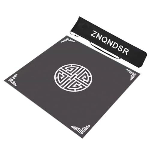 ZNQNDSR Verdickte Mahjong-Tischmatte, Quadratische Mahjong-Tischunterlage Mit Aufbewahrungstasche, rutschfeste Tischmatte Mit Geräuschreduzierung(Gray,100cm/39in) von ZNQNDSR