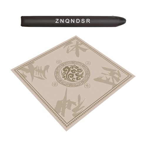 ZNQNDSR Verdickte Mhjong-Spielmatte, rutschfeste Geräuschreduzierung, Pokertischunterlage Mit Aufbewahrungstasche Für Pai Jiu Und Heimspaß(Beige,23x23) von ZNQNDSR