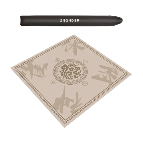 ZNQNDSR Verdickte Mhjong-Spielmatte, rutschfeste Geräuschreduzierung, Pokertischunterlage Mit Aufbewahrungstasche Für Pai Jiu Und Heimspaß(Beige,29x29) von ZNQNDSR