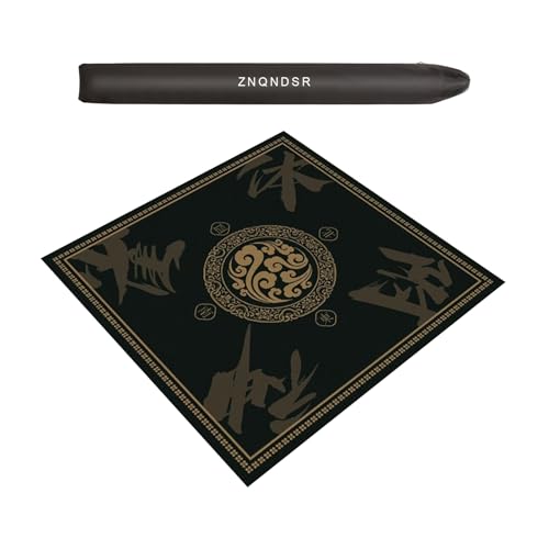 ZNQNDSR Verdickte Mhjong-Spielmatte, rutschfeste Geräuschreduzierung, Pokertischunterlage Mit Aufbewahrungstasche Für Pai Jiu Und Heimspaß(Dark Green,29x29) von ZNQNDSR
