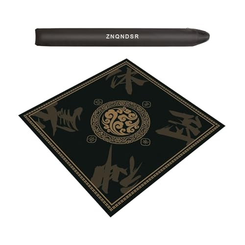 ZNQNDSR Verdickte Mhjong-Spielmatte, rutschfeste Geräuschreduzierung, Pokertischunterlage Mit Aufbewahrungstasche Für Pai Jiu Und Heimspaß(Dark Green,35x35) von ZNQNDSR