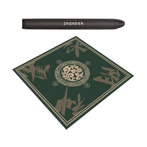 ZNQNDSR Verdickte Mhjong-Spielmatte, rutschfeste Geräuschreduzierung, Pokertischunterlage Mit Aufbewahrungstasche Für Pai Jiu Und Heimspaß(Light Green,23x23) von ZNQNDSR