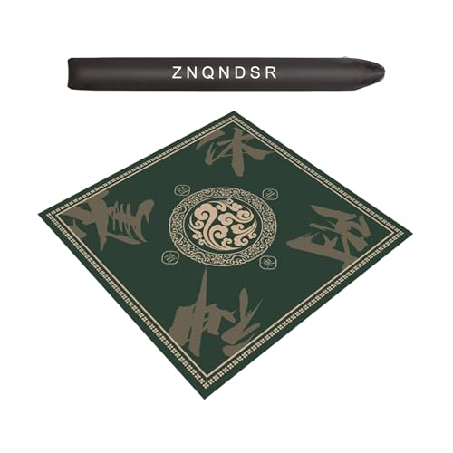 ZNQNDSR Verdickte Mhjong-Spielmatte, rutschfeste Geräuschreduzierung, Pokertischunterlage Mit Aufbewahrungstasche Für Pai Jiu Und Heimspaß(Light Green,37x37) von ZNQNDSR