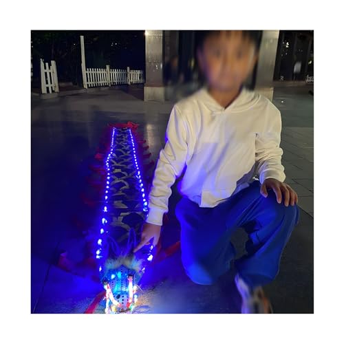 ZNQNDSR drachentanzband Drachenband-Poi Mit LED, Leuchtendes Drachentanzband, Drachen-Poi Für Chinesische Feste, Feier-Tanzpartys(Blue,9.8ft) von ZNQNDSR