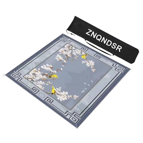 ZNQNDSR rutschfeste Blaue Mahjong-Matte, Verdickte Mahjong-Tischmatte Für Mahjon-Pokerspiele, Mahjong-Spielmatte Mit Aufbewahrungstasche(Light Blue,95cm/37in) von ZNQNDSR