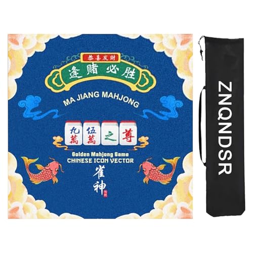 ZNQNDSR rutschfeste Mahjong-Matten Mit Aufbewahrungstasche, Mahjong-Tischmatte Für Mahjon Poker, Spielmatte Für Kartenspiele, Brettspiele(Blue,80cm/31in) von ZNQNDSR