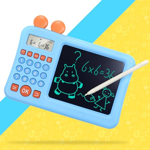 ZNZ Mathe-Rechner für Kinder, Elektronisches Math Rechentrainer Spielzeug mit Skizzenblock, Taschenrechner-Geschenke für Kinder im Alter von 4–13 Jungen und Mädchen, Berechnung und Logik von ZNZ