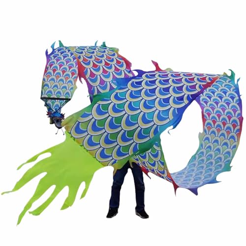 ZOAPDEBCE3D Dragon Ribbon Streamer, 3D bunter Drache, seidenähnlicher, fließender, sich drehender und schüttelnder Poi, quadratisches Outdoor-Rasensport-Fitness-Drachentanzband mit Reisetasche, 8 m/10 ZOAPDEBCE3D Dragon Ribbon Streamer, 3D bunter Drache, seidenähnlicher, fließender, sich drehender und schüttelnder Poi, quadratisches Outdoor-Rasensport-Fitness-Drachentanzband mit Reisetasche, 8 m/10 von ZOAPDEBCE