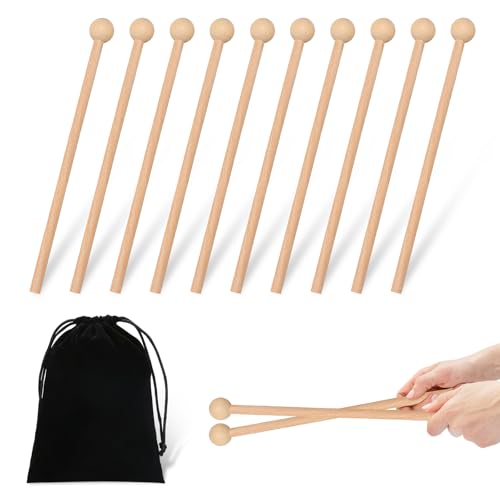 ZOCONE 10 Stück Holzschlägel, Klein Schlägel für Glockenspiel Xylophon Schlägel Holz Mallets Drumsticks Kinder TrommelSchlägel Percussion Sticks Paukenschlägel Schlägel für Klangschalen Percussion ZOCONE 10 Stück Holzschlägel, Klein Schlägel für Glockenspiel Xylophon Schlägel Holz Mallets Drumsticks Kinder TrommelSchlägel Percussion Sticks Paukenschlägel Schlägel für Klangschalen Percussion von ZOCONE