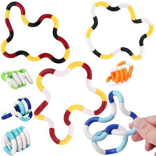 ZOCONE 7 Stück Hand-Tangle Toy, Dekompressionsspielzeug, Zopfspielzeug, Stressabbau, frei drehend, sensorisches Fidget Spielzeug für Kinder und Erwachsene ZOCONE 7 Stück Hand-Tangle Toy, Dekompressionsspielzeug, Zopfspielzeug, Stressabbau, frei drehend, sensorisches Fidget Spielzeug für Kinder und Erwachsene von ZOCONE