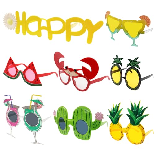 ZOCONE 8 Stück Partybrillen Lustige Brillen Hawaii Party Sonnenbrille Set Partybrille Geburtstag Brille Fasching Party Zubehör Lustig für Geburtstag Party Hawaii Foto Requisiten Strand Halloween ZOCONE 8 Stück Partybrillen Lustige Brillen Hawaii Party Sonnenbrille Set Partybrille Geburtstag Brille Fasching Party Zubehör Lustig für Geburtstag Party Hawaii Foto Requisiten Strand Halloween von ZOCONE