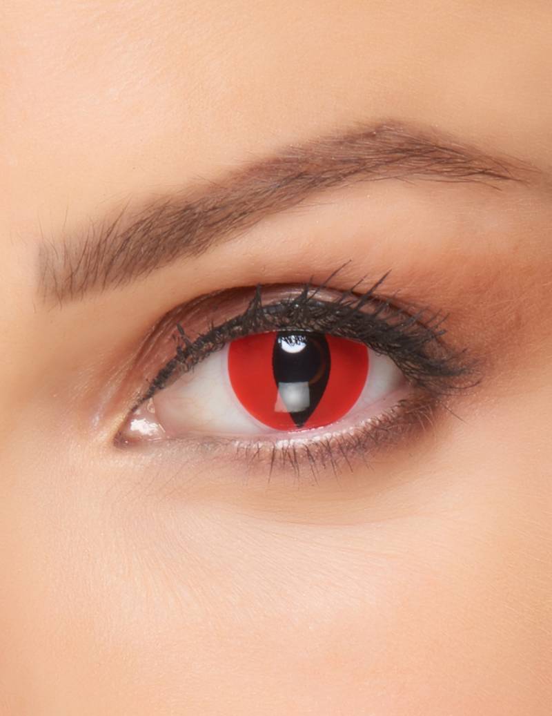 Gruselige Dämonen-Kontaktlinsen für Erwachsene rot-schwarz von ZOELIBAT