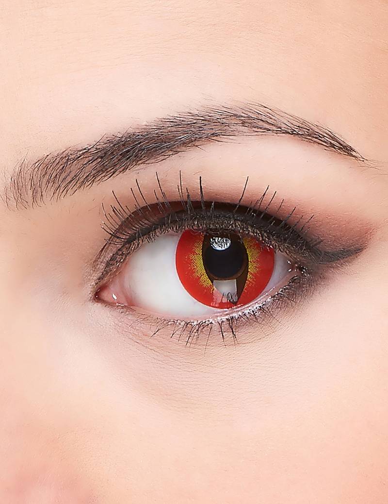 Teuflischer Dämon Kontaktlinsen rot-gelb-schwarz von ZOELIBAT