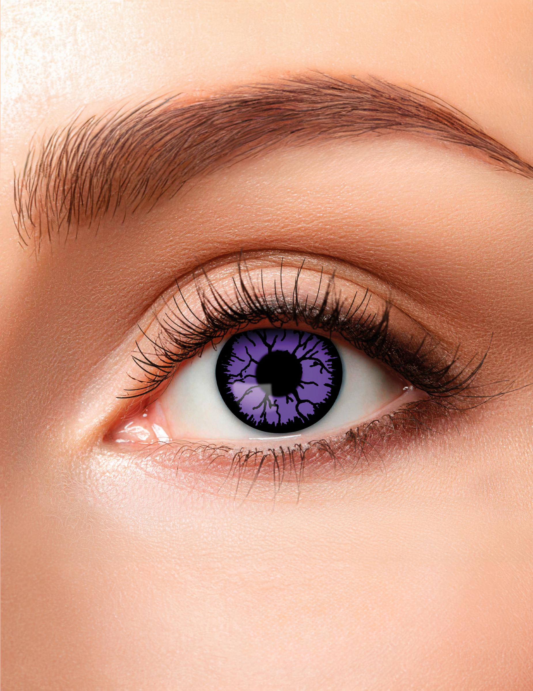 Zauberer-Kontaktlinsen mit Blitzen lila-schwarz von ZOELIBAT