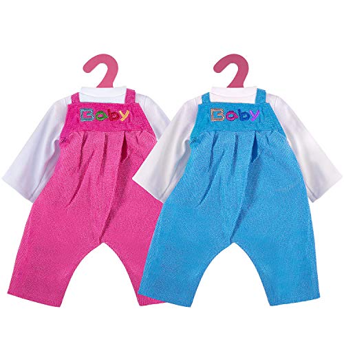 ZWOOS Puppenkleidung für New Born Baby Doll, Outfits und Trägerhosen für Puppen 35-45 cm, 2er-Pack von ZOEON