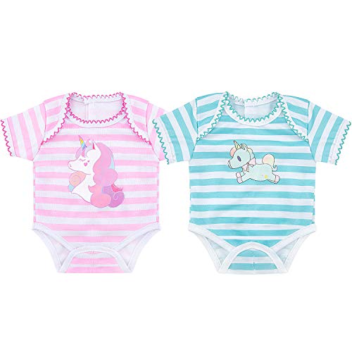 ZWOOS Puppenkleidung für New Born Baby Doll, Strampler für 43cm Puppen, 2er-Pack von ZOEON