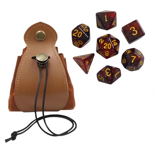 ZOKJSW Polyhedron Würfel Set Polyeder Würfel mit Leder Aufbewahrungstasche D4 D6 D8 D10 D12 D20 Spielwürfel für Dungeons Dragons DND RPG MTG ZOKJSW Polyhedron Würfel Set Polyeder Würfel mit Leder Aufbewahrungstasche D4 D6 D8 D10 D12 D20 Spielwürfel für Dungeons Dragons DND RPG MTG von ZOKJSW