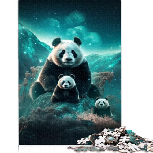 1000-Teiliges Puzzle Für Erwachsene, Galaxie-Panda-Puzzle, Holzspiel, Familienunterhaltungsspielzeug (Größe 75X50CM) von ZOMTOON