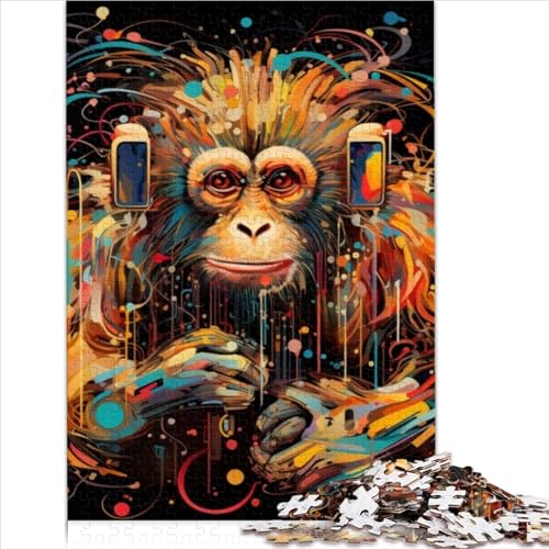 1000-teiliges Puzzle für Erwachsene, Affen-Puzzles, Holzspiel, Familienunterhaltungsspielzeug (Größe 75x50cm) von ZOMTOON