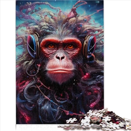 1000-teiliges Puzzle mit Headset-Gorilla-Puzzle für Erwachsene und Kinder, Papppuzzle, Spielzeug, Denkspiel (Größe 75x50cm) von ZOMTOON