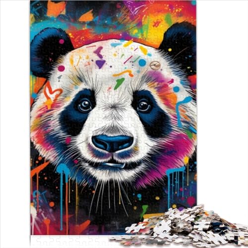 300 Teile Puzzles Bunte Tier-Panda-Puzzles für Erwachsene Holzpuzzles Anspruchsvolle Spielpuzzles (Größe 40x28cm) von ZOMTOON