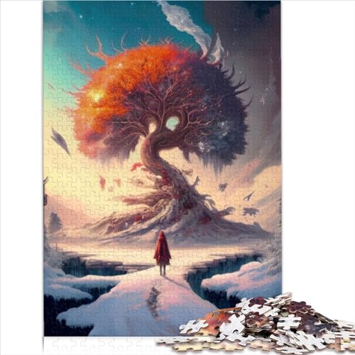 300-Teiliges Puzzle Für Erwachsene, Verschneites Magisches Baum-Puzzle, Holzspiel, Familienunterhaltungsspielzeug (Größe 40X28CM) von ZOMTOON