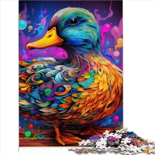 300-teiliges Puzzle für Erwachsene, Bunte Kunst-Enten-Puzzles, Holzspiel, Familienunterhaltungsspielzeug (Größe 40x28cm) von ZOMTOON