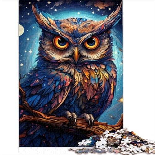 300-teiliges Puzzlespiel Fantasy Art Owl Puzzles Holzpuzzle Lernspielzeug (Größe 40x28cm) von ZOMTOON
