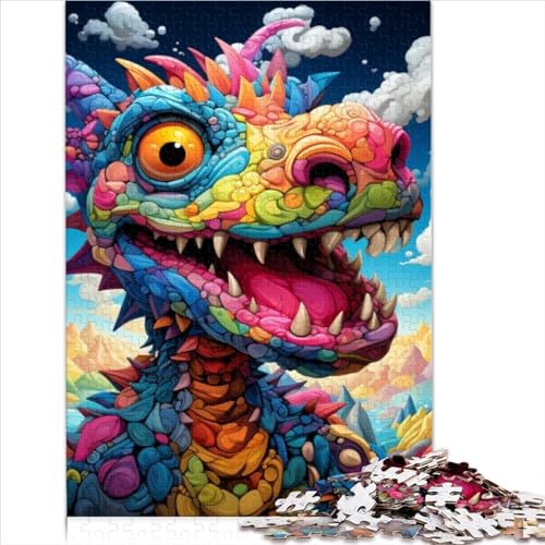 500 Teile Puzzles Art Dragon Puzzles für Erwachsene Holzpuzzles Anspruchsvolle Spielpuzzles (Größe 52x38cm) von ZOMTOON
