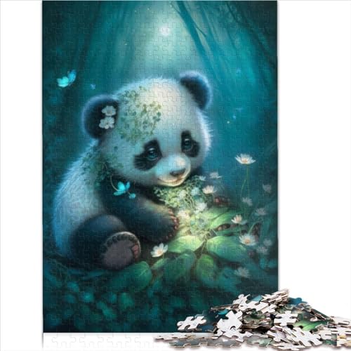 500 Teile Puzzles: Entzückender Kleiner Panda, Puzzles für Erwachsene, Holzpuzzles, Puzzle zum Anfassen (Größe 52x38cm) von ZOMTOON