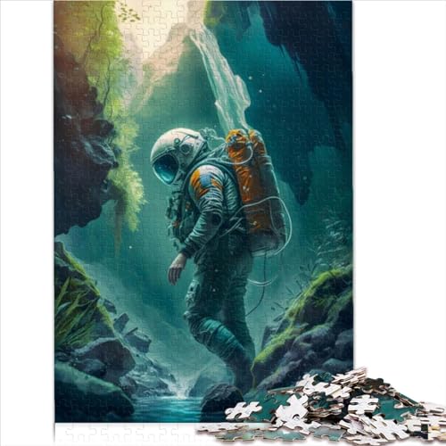 500-Teiliges Puzzle Für Erwachsene, Astronaut In Höhle Verloren, Holzspiel, Puzzle, Familienunterhaltungsspielzeug (Größe 52X38CM) von ZOMTOON