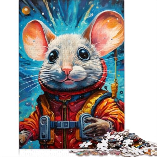 500-teiliges Puzzle-Spiel, Kunst-Tier-Maus-Puzzle, Holzpuzzle, Lernspielzeug (Größe 52x38cm) von ZOMTOON