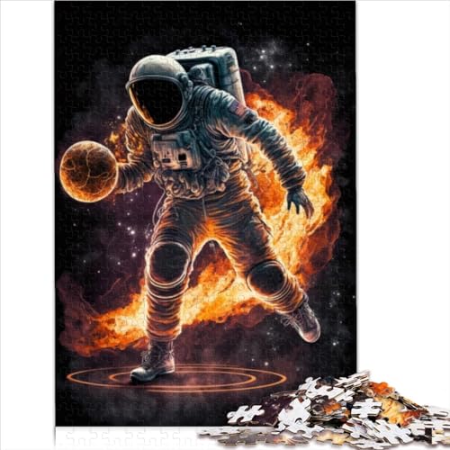 Puzzle Für Erwachsene, Basketball-Astronauten-Weltraum, 1000-Teiliges Puzzle-Spiel, Holzpuzzles, Tolles Geschenk Für Erwachsene (Größe 75X50CM) von ZOMTOON